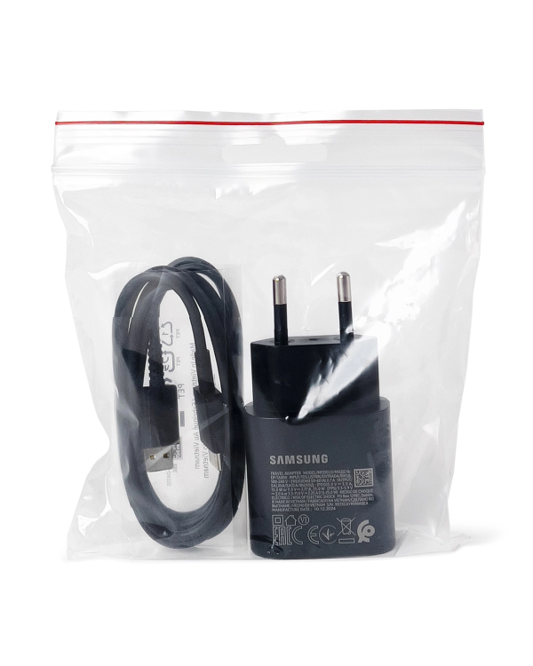 EP-TA200EBE + EP-DR140ABE Samsung 15W Travel Charger + USB-C Data Cable черный (OEM)