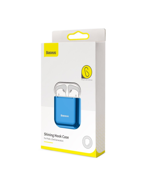 Baseus Shining Hook Силиконовый чехол для наушников Apple Airpods 1 / 2 синий