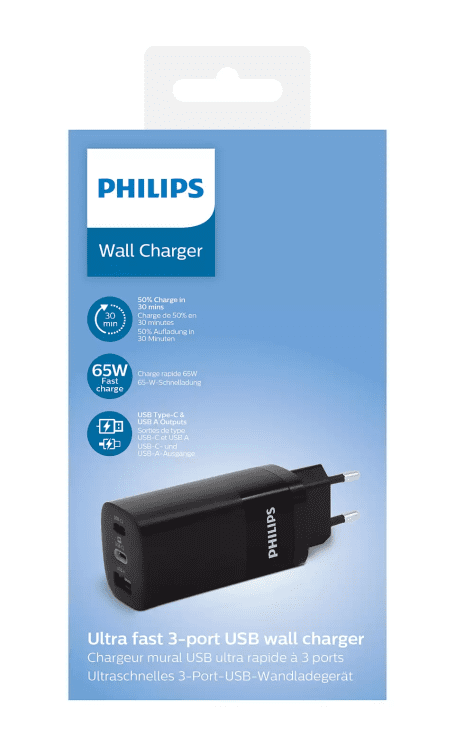 Зарядное устройство Philips DLP2681|12 GaN 65 Вт | 3,25А черный