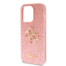 Guess PU Fixed Glitter 4G Metal Logo Case for iPhone 15 Pro Pink