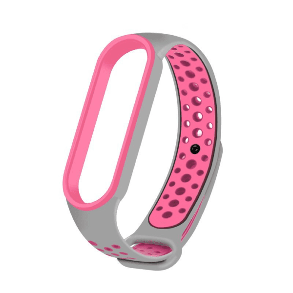 Fusion dots ремешок для часов Xiaomi Mi Band 5 / Mi Band 6 розовый серый