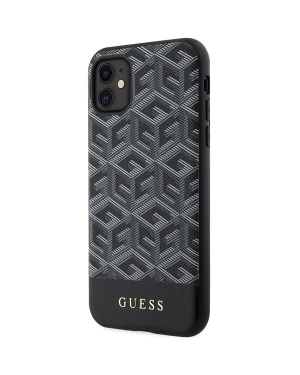 Guess PU G Cube MagSafe Compatible Case for iPhone 11 Black