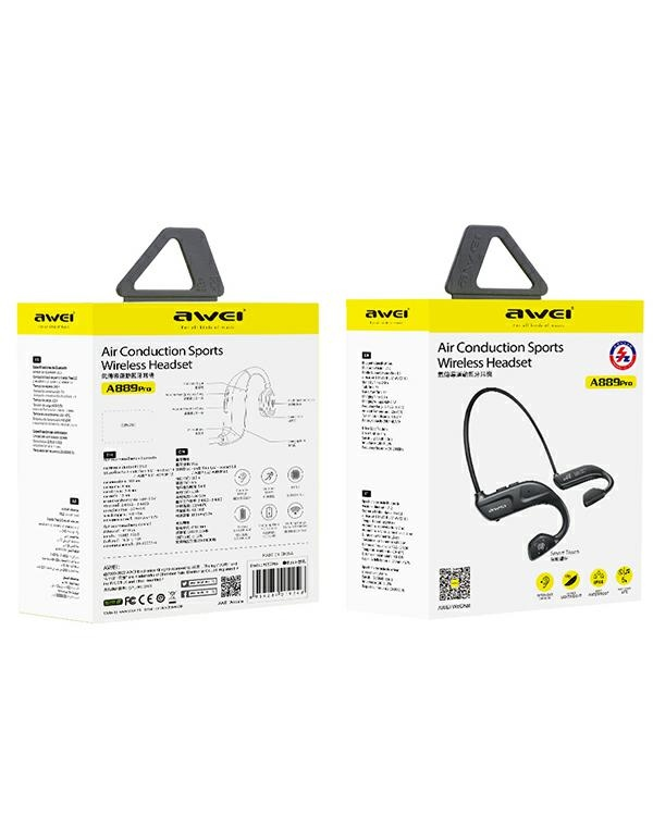Спортивные наушники AWEI Bluetooth 5.2 A889 Pro black|black