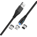 Дополнительное изображение книги «Maxlife MXUC-02 magnetic cable USB - Lightning + USB-C + microUSB 1,0 m 2A black nylon»