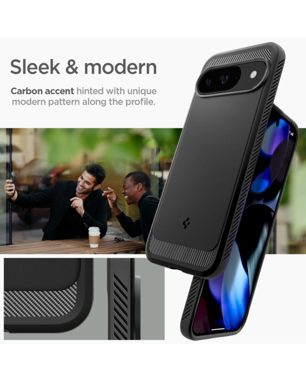 SPIGEN RUGGED ARMOR GOOGLE PIXEL 9 | 9 PRO МАТОВЫЙ ЧЕРНЫЙ