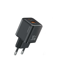 USAMS Ład. siec. 1xUSB+1xUSB-C PD30W 3A (only head) PD3.0 Fast Charging czarny|black X-ron Series CC189TC01 (US-CC189)