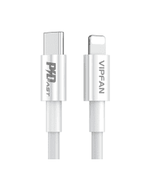 USB-C do Lightning Cable Vipfan P01, 3A, PD, 1m (white)