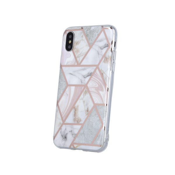 Fusion Geometric Marble Силиконовый чехол для Apple iPhone 12 Mini розовый