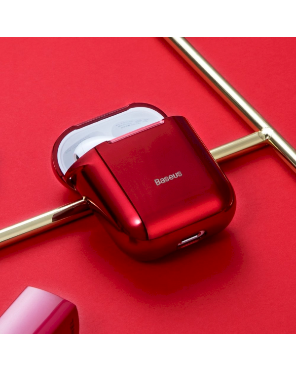 Baseus Shining Hook Силиконовый чехол для наушников Apple Airpods 1 / 2 красный