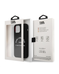 KLHCP12LSLSGRBK Karl Lagerfeld Rue St Guillaume Silicone Case for iPhone 12 Pro Max 6.7 Black