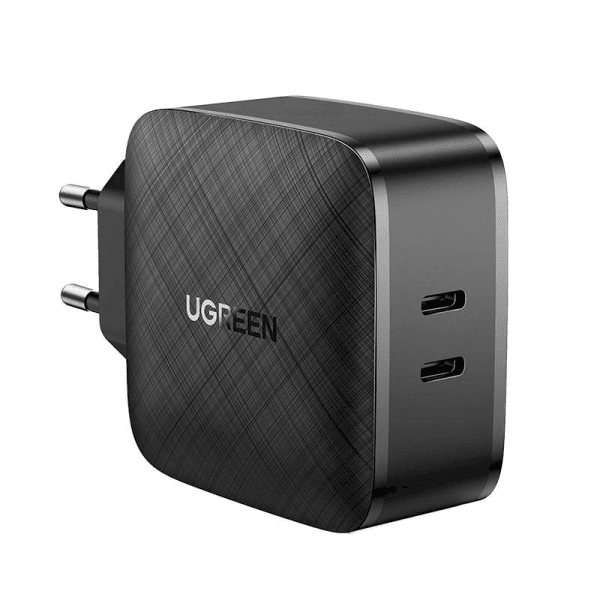 Wall Charger UGREEN CD216, 2xUSB-C, 66W, PD (black) 