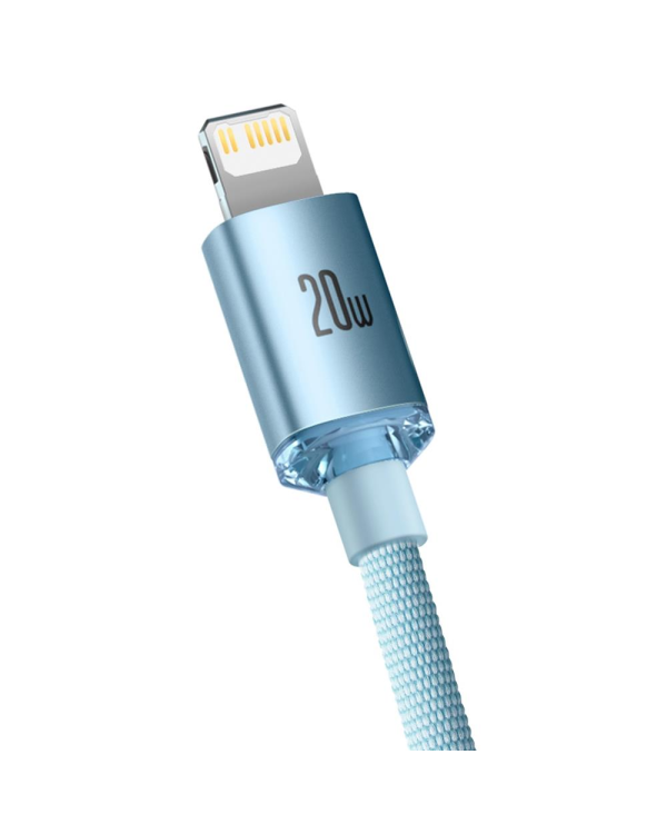 Baseus cable Crystal Shine USB-C - Lightning 2,0 m 20W sky blue