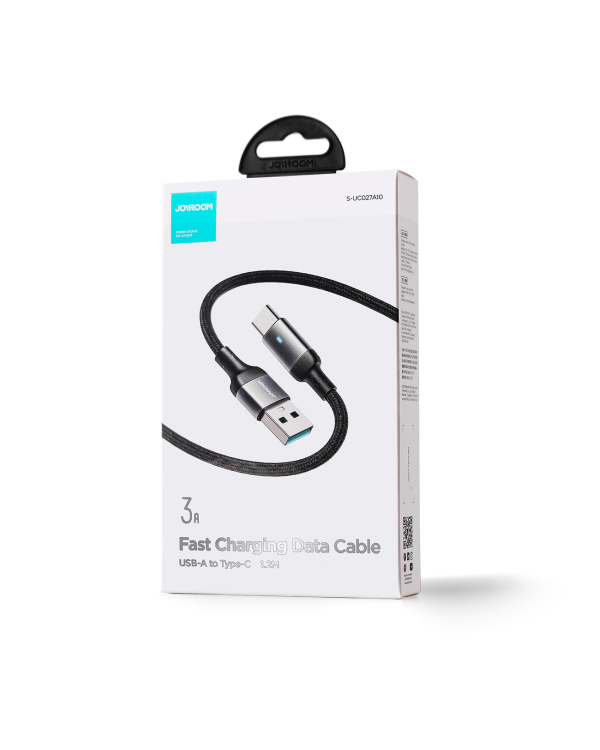Joyroom USB cable - USB C 3A for fast charging and data transfer A10 Series 1.2 m black (S-UC027A10)