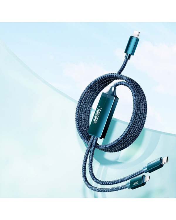 Remax Kerolla Series 2in1 fast cable USB Type C - USB Type C + Lightning PD QC AFC FCP 100W 1m blue (RC-093CCL)
