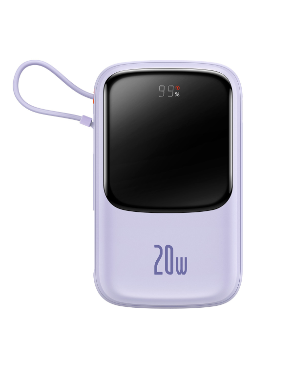 Baseus Qpow power bank 10000mAh built-in Lightning 20W Quick Charge cable SCP AFC FCP purple (PPQD020005)