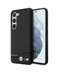 BMW M PU Carbon Blue Line Case for Samsung Galaxy S23 Black
