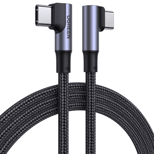Ugreen elbow USB Typ C - USB Typ C cable Quick Charge Power Delivery 100 W 5 A 1,5 m black (US335 70697)