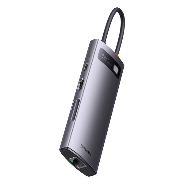 8 в 1 Baseus StarJoy USB-C to USB-C PD | 3x USB-A | HDMI | RJ-45 | SD TF - серый