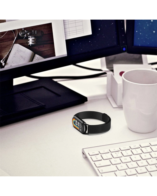 Дополнительное изображение книги «Tech-Protect MilaneseBand strap for Xiaomi Smart Band 8 | 8 NFC - black»