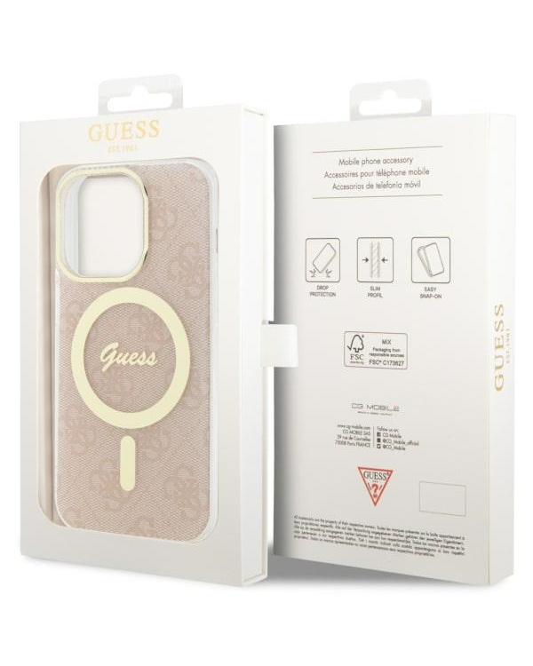 Guess GUHMP14LH4STP iPhone 14 Pro 6.1" różowy|pink hardcase 4G MagSafe