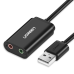 Обложка книги «Ugreen USB external sound audio card 3,5 mm mini jack 15cm black (30724)»