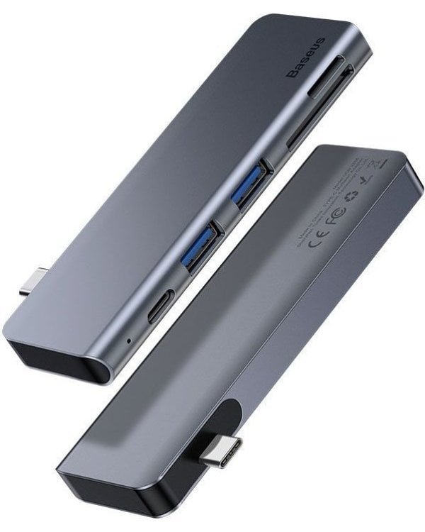 Baseus CAHUB-K0G хаб - разделитель 2 x USB 3.0 / power delivery USB-C черный