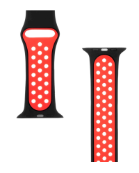 Tactical 163 Double Silicone Band for Apple iWatch 1/2/3/4/5/6/7/SE 42/44/45mm Black/Red