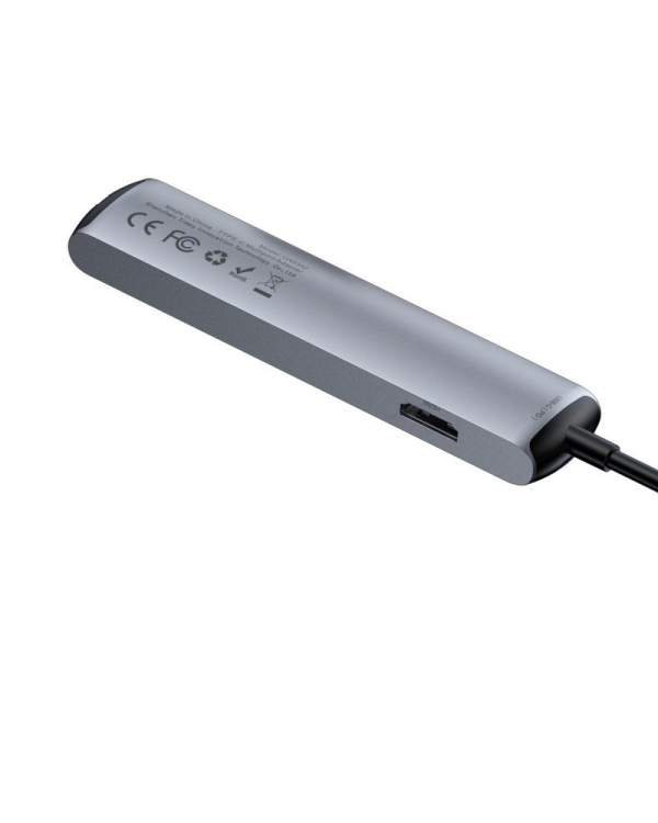 Baseus CAHUB-J0G 6 in 1 Приставка для MacBook | 1 x HDMI | 3 x USB 3.0 | USB-C | RJ45 | PD