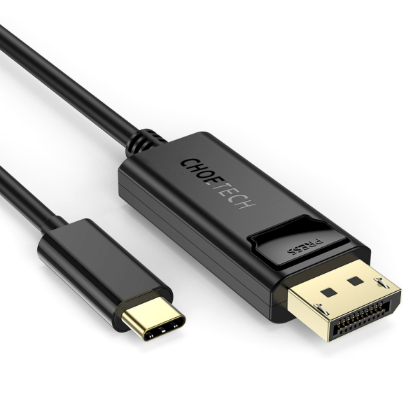 Обложка книги «Choetech unidirectional USB Type C monitor video cable - Display Port 4K 1,8m black (XCP-1801BK)»
