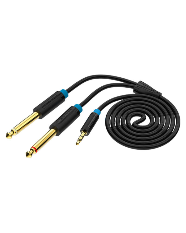 Vention BACBD Male TRS 3.5mm to 2x Male 6.35mm Audio Cable 0.5m Black