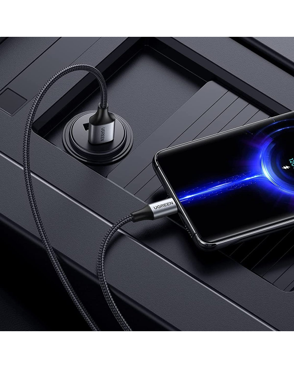 Дополнительное изображение книги «Ugreen US187 USB3.0 A|M to USB-C|M 2M Cable with Dark Gray Aluminum Sheath Black»