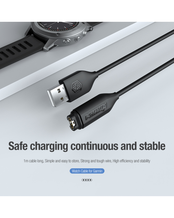 Nillkin USB Data and Charging Cable for Garmin Watch Black