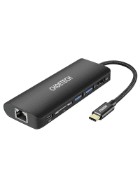 Choetech docking station adapter hub USB Typ C 6in1 100W PD black (HUB-M05)