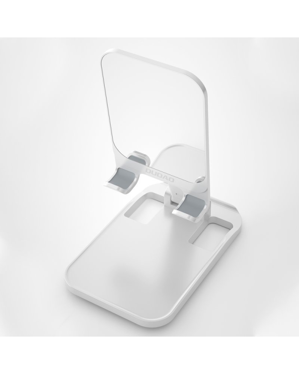 Dudao desk telescopic stand foldable phone holder tablet white (F5XS whie)