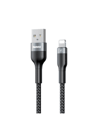 Remax Sury 2 Series Cable Durable Nylon Braided Wire USB - Lightning 2,4 A 1 m black (RC-064i black)
