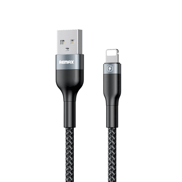 Remax Sury 2 Series Cable Durable Nylon Braided Wire USB - Lightning 2,4 A 1 m black (RC-064i black)