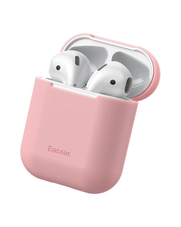 Baseus Ultrathin Series Силиконовый чехол для наушников Apple Airpods 1 / 2 Розовый