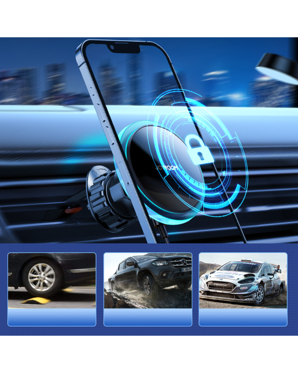 Автомобильный держатель Joyroom JR-ZS291 с беспроводной зарядкой / 15 Вт / MagSafe серебристого цвета