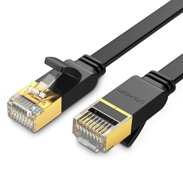 Обложка книги «Ugreen Ethernet patchcord flat cable RJ45 Cat 7 STP LAN 10 Gbps 3 m black (NW106 11262)»