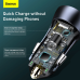 Baseus Golden Contactor Pro quick car charger 2x USB 40 W Quick Charge SCP FCP AFC + USB - USB Type C cable gray (TZCCJD-A0G)