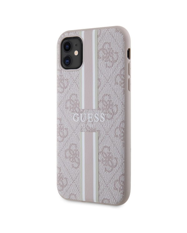 Guess GUHMN61P4RPSP iPhone 11 | Xr różowy|pink hardcase 4G Printed Stripes MagSafe