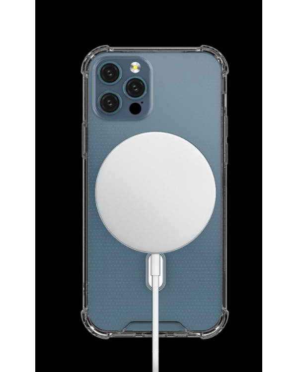 Fusion MagSafe Magnetic прочный силиконовый чехол для Apple iPhone 12 / 12 Pro прозрачный