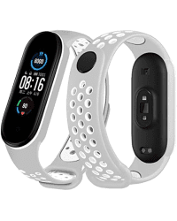 Fusion dots ремешок для часов Xiaomi Mi Band 5 / Mi Band 6 серый - белый