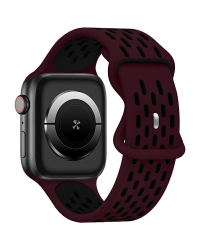 Beline pasek Apple Watch New Sport Silicone 42|44|45|49mm bordowo-czarny  wine red|black box