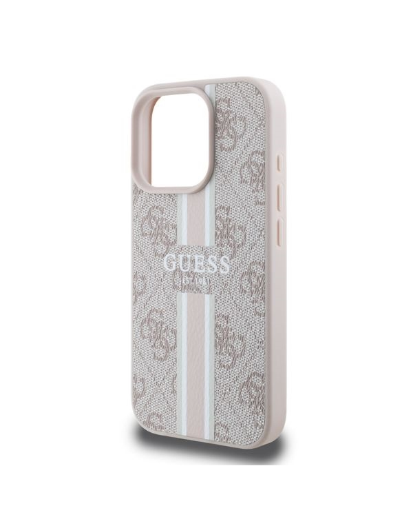 Guess GUHMP16XP4RPSP iPhone 16 Pro Max 6.9" розовый жесткий чехол 4G Printed Stripes MagSafe