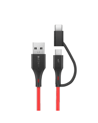 Kabel Micro USB + adapter USB-C BlitzWolf BW-MT3 3A 1,8m (red)
