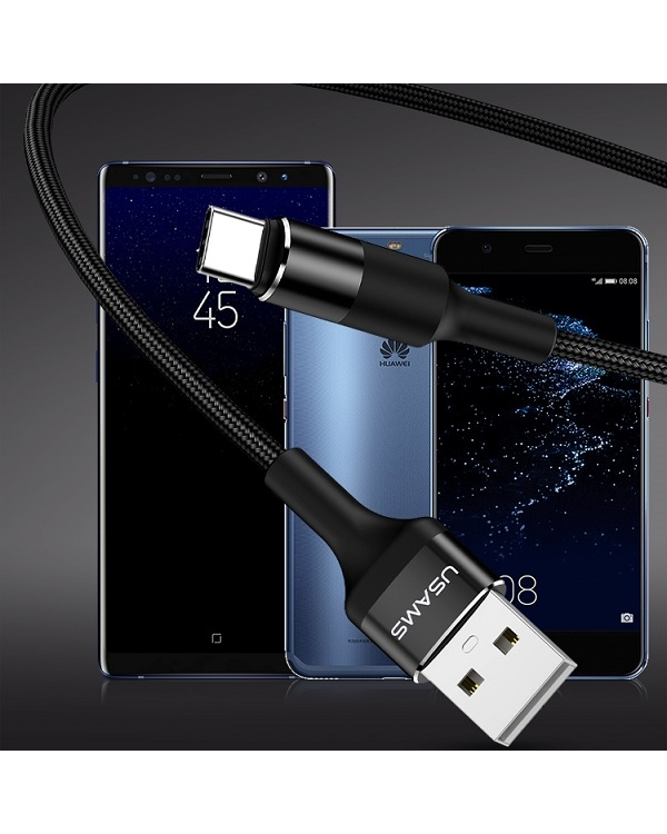 Дополнительное изображение книги «USAMS Kabel pleciony U5 2A USB-C czarny |black 1,2m SJ221TC01 (US-SJ221)»