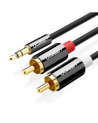 UGREEN 3,5mm Jack to 2RCA (Cinch) Cable 1m (black)