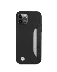 BMHCP12MRCSWK BMW Signature Leather Card Slot Hard Case for iPhone 12/12 Pro 6.1 Black