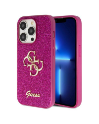Guess GUHCP15XHG4SGU iPhone 15 Pro Max 6.7" фиолетовый жесткий чехол Glitter Script Big 4G